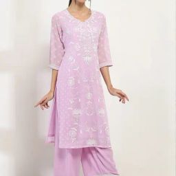 Rangriti Lavender Embroidered Kurtas-image-25