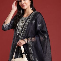 Anouk Printed Kurta with Trousers & Dupatta-52
