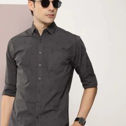 Dillinger Dark Grey Regular Fit Cotton Shirt-picture-42