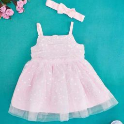 Pantaloons Baby Baby Pink Cotton Shimmer Dress-image-89