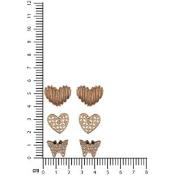 Aatmana Rose Gold Heart Shaped Stud Earrings - Set of 3 image 3