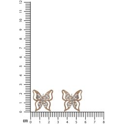 Aatmana Gold-Plated Cubic Zirconia Butterfly Shaped Stud Earrings image 3