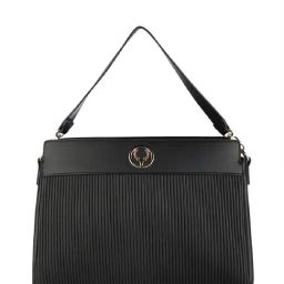 Allen Solly Black Textured Medium Handbag-image-15