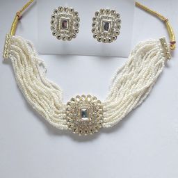 ZMS Gold-Plated Stones Studded & Beaded Jewellery Set-39