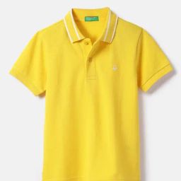 United Colors Of Benetton Boys Yellow Cotton Regular Fit T-Shirt-picture-4