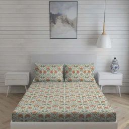 Living Scapes by Pantaloons Rust Queen Flat Bedsheet Set-image-93