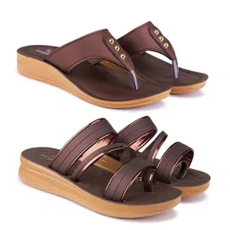 BERSACHE Women Pack Of 2 One Toe Flats & T-Strap Flats-picture-24