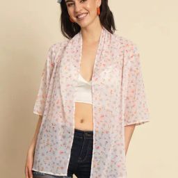 Trend Arrest White Printed Shrug-40