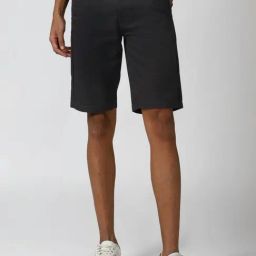Peter England Black Regular Fit Self Pattern Shorts-picture-29