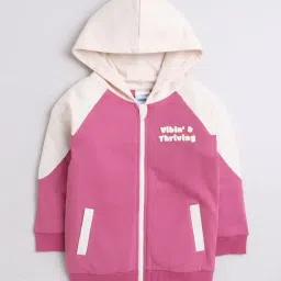 Bumzee Girls Mauve Applique Full Sleeves Hooded Sweatshirt-image-52