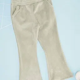 Pantaloons Junior Girls Sage Green Solid Trousers & Pants-image-24