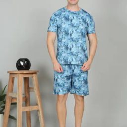 Sweet Dreams Light Blue Regular Fit Printed Co-Ord Set-image-55