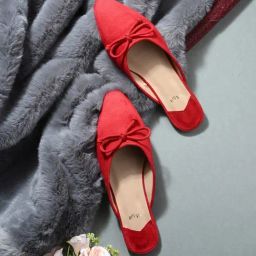 Styli Women's Red Mule Shoes-image-58
