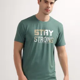 Cantabil Green Regular Fit Printed T-Shirt-picture-21