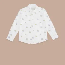 Pantaloons Junior White Cotton Printed Full Sleeves Shirt-picture-3