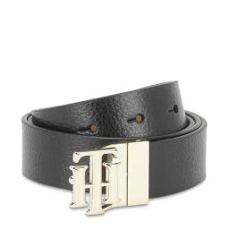 TOMMY HILFIGER Black & Nude Dolmens Leather Reversible Belt-image-58