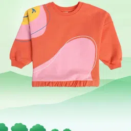 MINIKLUB Kids Orange Printed Full Sleeves Sweatshirt-picture-10