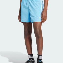 Adidas Originals Blue Regular Fit Striped Sports Shorts-image-24