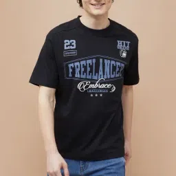 Fame Forever By Lifestyle Black Cotton Relaxed Fit Printed T-Shirt-picture-38