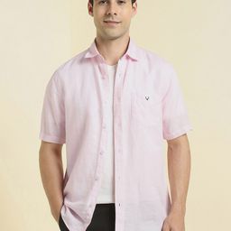 Allen Solly Slim Fit Short Sleeves Linen Cotton Shirt-image-70