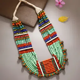 IMLI STREET Multicolor Ethnic Naga Tribal Handmade Resin Beaded Necklace-picture-34