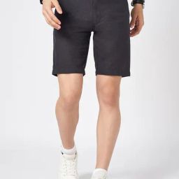 Byford By Pantaloons Black Cotton Slim Fit Texture Shorts-picture-18