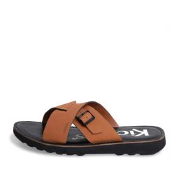 Kickers Men's NEOL-IN Camel Cross Strap Sandals image 3