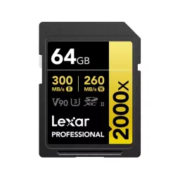 Lexar Professional SDXC Memory Card 64 GB UHS-II Upto 300 Mbps Read & 260 Mbps Write Speed, 2000x-22