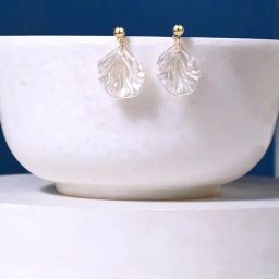 Accessorize London White Oyster Shell Drop Earring-11
