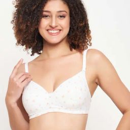 Clovia White Printed T-Shirt Bra-picture-45