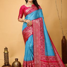 LeeliPeeri Designer Bandhani Zari Saree-35