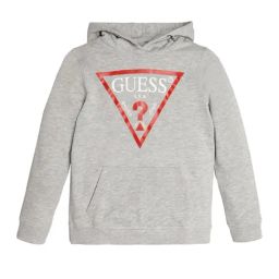 Guess Kids Grey Triangle Logo Regular Fit Hoodie-image-1