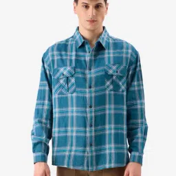 The Souled Store Blue Super Slim Fit Check Shirt-picture-34