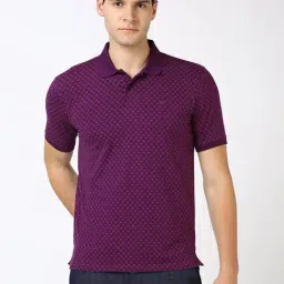 Peter England purple Geometric T-shirts-image-17