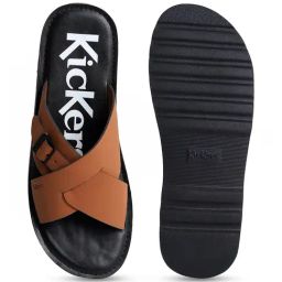 Kickers Men's NEOL-IN Camel Cross Strap Sandals image 4