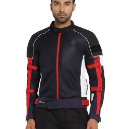 Royal Enfield Dark Blue Regular Fit StreetWind V3 Pro Biker Jacket-42