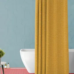 ArtzFolio Yellow Printed Waterproof Shower Curtain-image-6