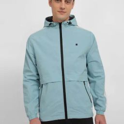 Allen Solly Blue Regular Fit Colour Block Hooded Jacket-picture-21