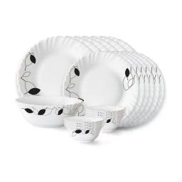 Larah by Borosil White Shadow Fluted Opalware 19 Piece Dinner Set-picture-30