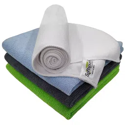 Softspun 40x40 cm 340 GSM Multicolor Microfiber Cloth Pack of 4 Pcs-image-86