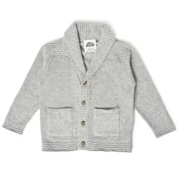 MiArcus Kids Grey Textured Full Sleeves Cardigan-48