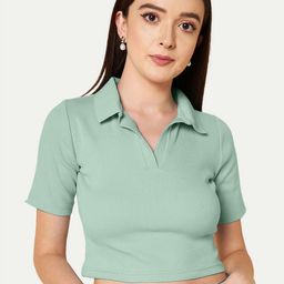Radprix Women Regular Fit Polo Collar T-shirt-image-27
