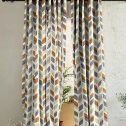 SPACES DRAPE STORY Elegent Multicolor Polyester 8 FT Door Curtain - Set of 2-23