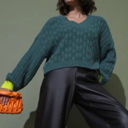 Vero Moda Teal Textured Pullover-image-86