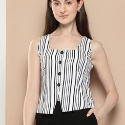 her by invictus Monochrome Striped Top-image-85