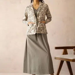 SANSKRUTIHOMES Women Cotton A-Line Maxi Dress With Jacket-picture-47