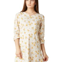 Miss Chase Cream Floral Print Mini Dress-image-55