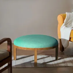 Chumbak Bohemian Maldivian Teal Green Sheesham Wood Ottoman-image-16