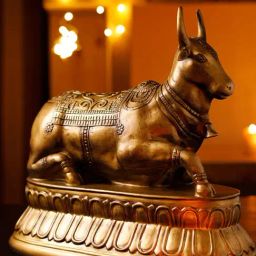 Home4U Gold Resin Nandi Antique Sculpture-image-25