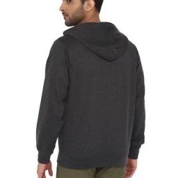 Turtle Charcoal Grey Regular Fit Self Pattern Hooded Sweatshirt image 2